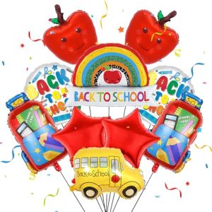 Back to School Balloons 10Pcs First Day of School Party Decorations Set include Apples