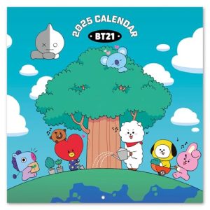 Grupo Erik BT21 Wall Calendar 2025 | 12" x 12" Square Calendar 2025