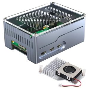 Miuzei Case for Raspberry Pi 5 Support SSD PCIe M.2 NVMe Shield Top X1001/X1000/X1003 Metall Case for Pi 5 4GB/8GB with Official Active Cooler Fan