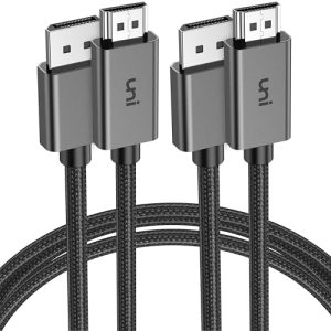 uni 4K DisplayPort to HDMI Cable 6.6ft 2 Pack [1440P@60Hz