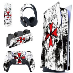 PlayVital Biological Hazard Full Set Skin Decal for PS5 Console Disc Edition