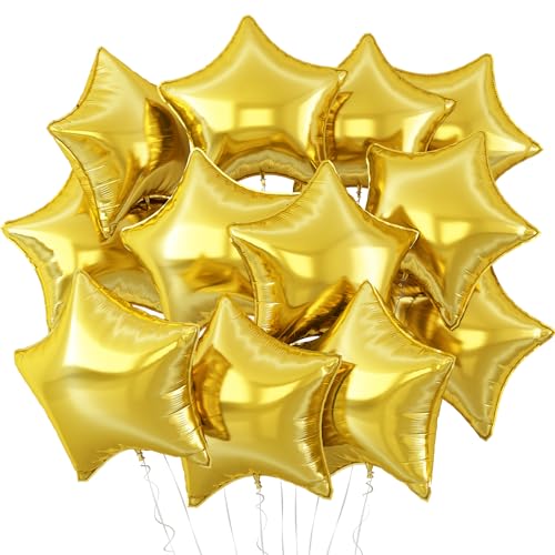 Gold Star Star Balloons
