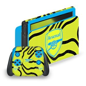 Head Case Designs Officially Licensed Arsenal FC Away 2023/24 Crest Kit Vinyl Sticker Gaming Skin Decal Cover Compatible With Nintendo Switch OLED Bundle