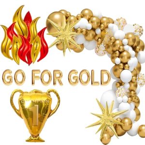 Olympic Decorations Balloon Arch Kit 105Pcs Olympics 2024 Decor Balloons Include Torch Champion Trophy Aluminum Foil Balloon for Olympics Theme Party Supplies