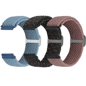 Yunshare Braided Solo Loop Elastic Strap 18mm 20mm 22mm Quick Release Watch Band Nylon Watch Strap for Samsung Galaxy/Garmin/Fossil/Amazfit/Huawei Watch Nylon Stretchy Replacement Strap Men