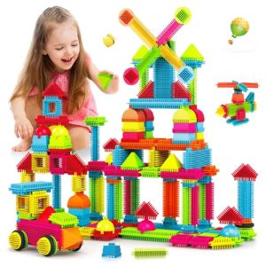 Bristle Building Blocks Bricks - 108PCS Toys for 3 4 5 6 Year Old Boys Girls Kids