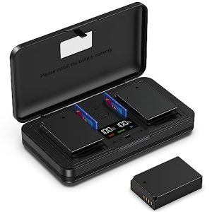 LP-E12 Camera Battery Multifunctional Charger Set (Including Two Batteries) Compatible with Canon EOS M/M2/10/50/50 Mark II/M100/200