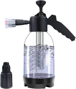 Snow Foam Pump Sprayer 2L Car Foam Sprayer Hand Pump Foam Sprayer with 2 Types of Nozzle Pneumatic Foam Cannon Pressure Atomizer Pump Sprayer Air Pressure Washer for Car Washing