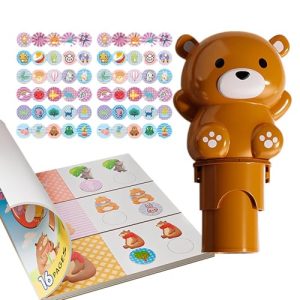 Dorugage Stamper Sticker Book | 400 Pcs Stickers Stamps for Kids | Creative Sticker Activity Book Fidget Toys with Painting Album | Animal Stampers Educational Toys Travel Activities for Kids