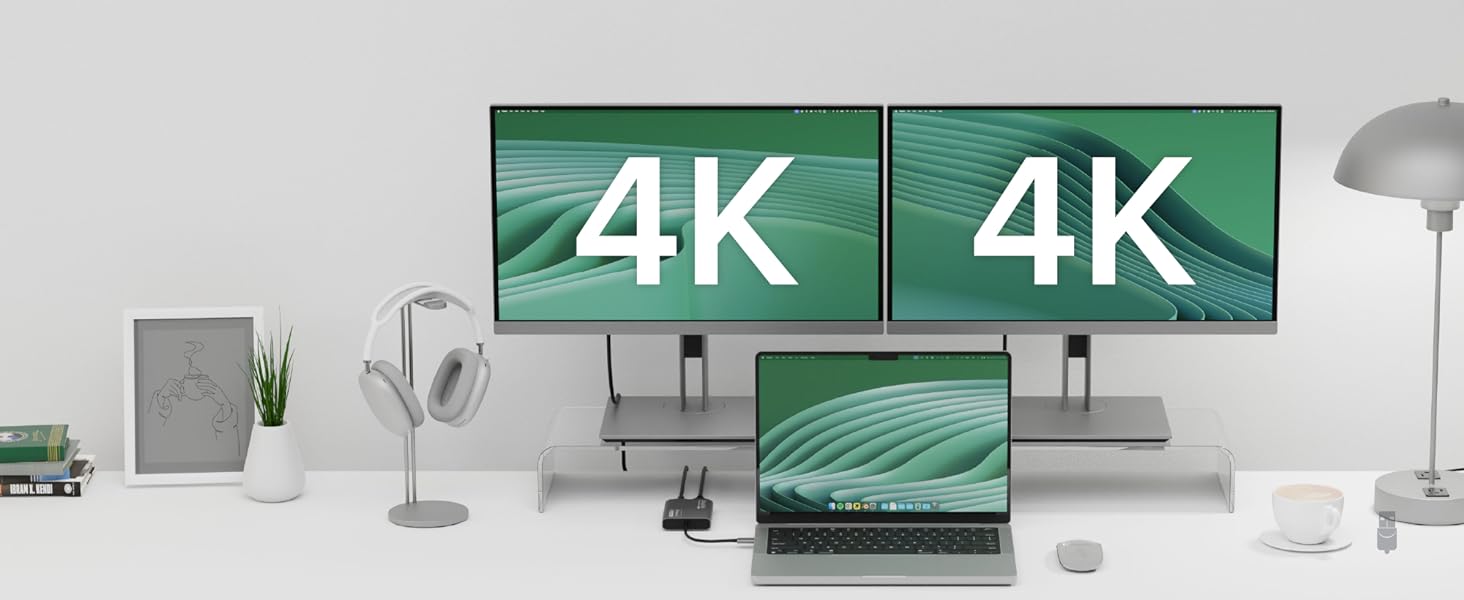 hdmi splitter extended display, dual monitor docking station, usb to hdmi adapter for monitor