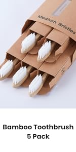 5 Pcs Bamboo Toothbrush