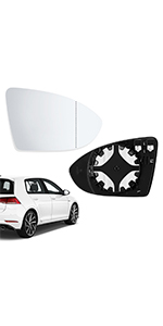 wing mirror glass heated right driver side door mirror glass replacement for vw golf 7 golf mk7