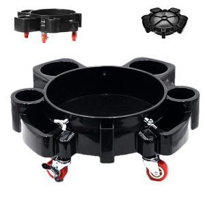 Sirseon Car Wash Bucket Roller - Removable Bucket Mover with 5 Wheels | Easy Push Car Washing Tools