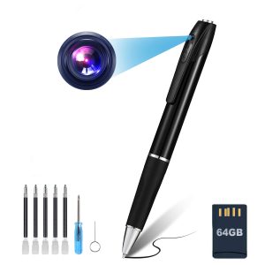 Spy Camera Pen | Spy Camera Hidden Camera with 64G SD Card | 1080p Pen Camera| 200 minutes Battery Life | Rechargeable Secret Camera