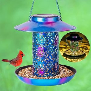 Elishan Solar Bird Feeder for Hanging Outdoors