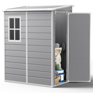 XEMQENER Lean to Garden Storage Shed with Floor