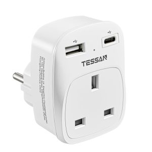 UK to European Travel Plug Adapter