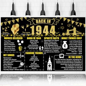 80th Birthday Black Gold Party Decoration