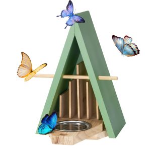 Butterfly House Butterfly Feeder for Outdoors - Wooden Butterfly Houses for Garden Decoration