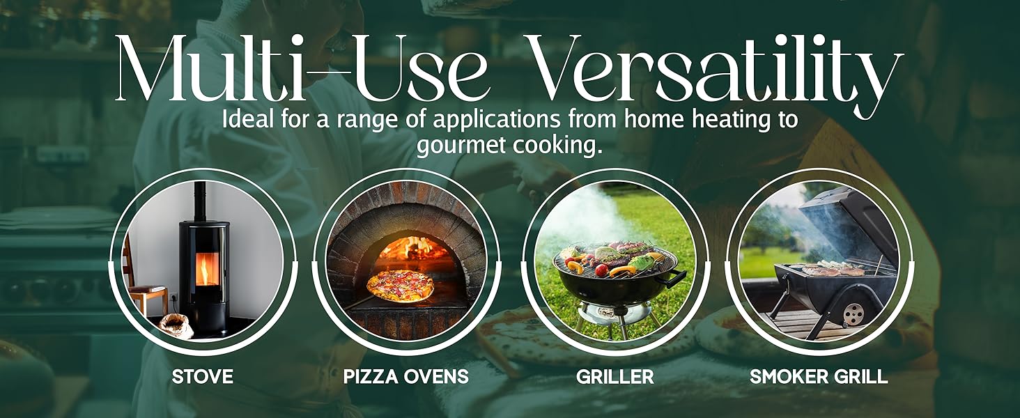 Wood Pellets - Premium Fuel for Pizza Ovens & Grills, High Heat Output