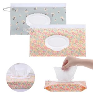 2Packs Baby Wipes Dispenser Portable Baby Wipe Holder Refillable Wet Wipes Container Reusable Travel Wipes Case