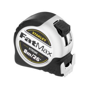 STANLEY FATMAX XTREME Tape Measure Metric/Imperial System 8M 32mm Wide with Chrome Case and Rubber Grip 5-33-891 (Packaging may vary)