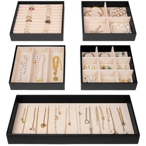 ProCase 5 Pcs Jewellery Organiser Jewellery Tray Stackers