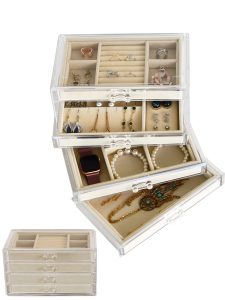 HerFav Acrylic Jewellery Box with 4 Drawers