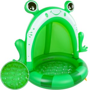 COOLJOY Inflatable Paddling Pool | Giant Water Spray Splash Float Pool with PVC Canopy & Extra Sofe Bubble Base | Sprinkle Splash Pool Summer Garden Pool Outdoor R15