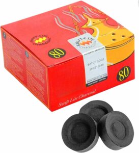 Shisha Hookah Charcoal Intense Shish Bahkoor Instant Light Premium Quick Lighting (1 Box (80 Dishes))