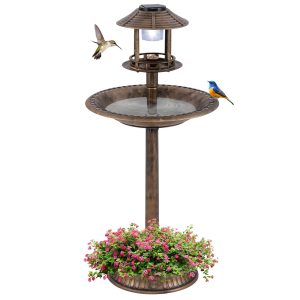 GYMAX Bird Bath Feeding Station