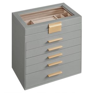 SONGMICS Jewellery Box with Glass Lid