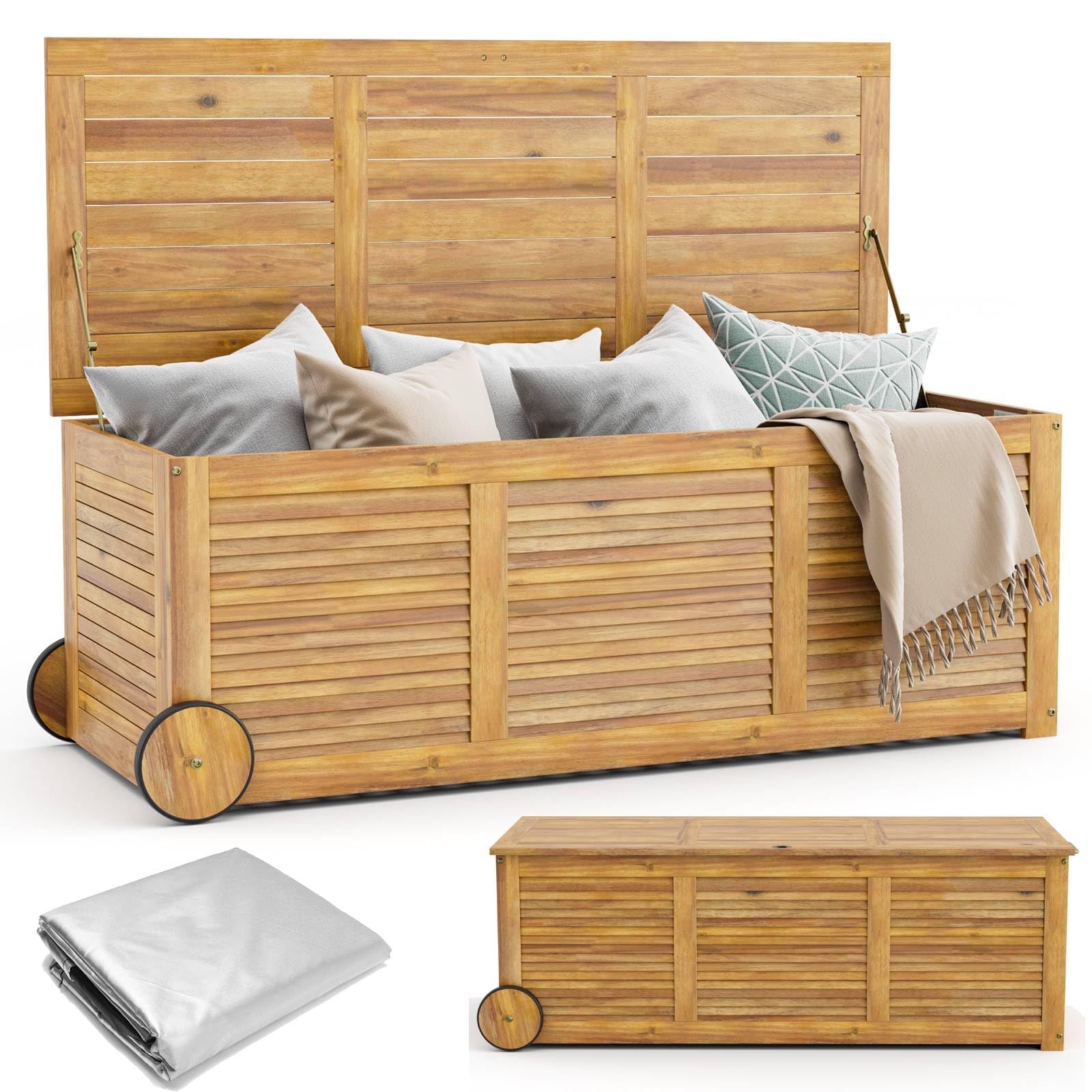 TANGZON 180L Outdoor Storage Box on Wheels