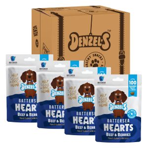 Denzel's Battersea Hearts - All Natural Dog Treats (4 x 90g)