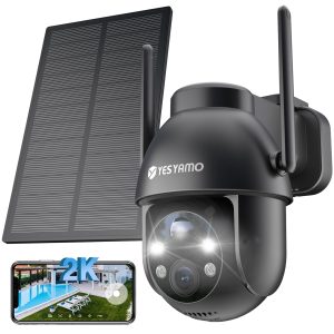 YESYAMO 360° PTZ Solar Security Camera Outdoor Wireless