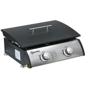 Outsunny Gas Plancha Grill with 2 Stainless Steel Burner