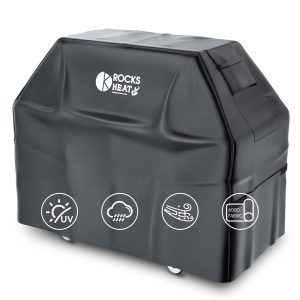 Rocksheat Grill Cover 58 inch Grill Cover for Outdoor Grill 600D Heavy Duty BBQ Cover Waterproof