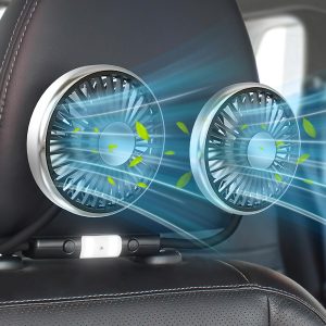 Helmsyde Car Fan for Backseat Dual Head USB Fan for Car