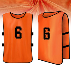 Soccer Pinnies, 24 Pack Scrimmage Training Vests in 2 Vibrant Colors, 1-12 Numbered Practice Jerseys