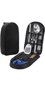 camping kitchen utensil organizer travel set