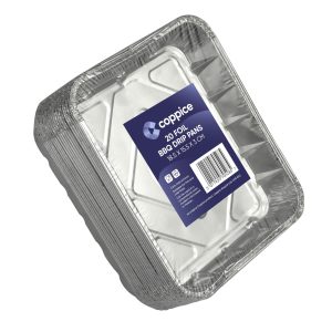 Coppice Small Aluminium Foil BBQ Drip Tray | 18.5cm x 15.5cm x 3cm | Freezer