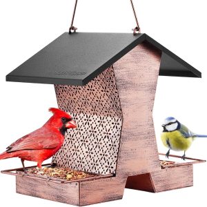 Bird Feeders for Outdoors Hanging - 2.4 LBs Metal Bird Feeder