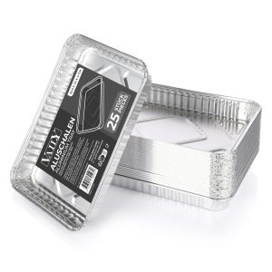 Vaily Aluminium Drip Trays Large Pack of 25 – Veggie Aluminium Grill Pan– Accessories for Gas