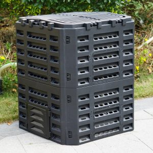 Gr8 Garden 340 Litre Garden Composter Bin Large Composting Waste Box Recycling Eco Storage Converter Outdoor Soil Storage Compost Bin Plastic Black