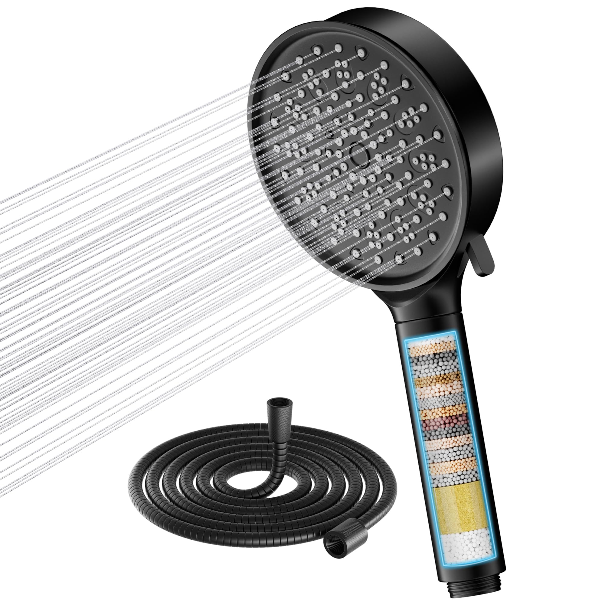 Cobbe Hard Water Filter Shower Head and Hose with 20 Stage Filter