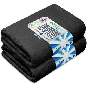 Towelogy® G76 Premium Car Polishing Cloth Lint Free & Ultra Soft For Professional Buffing To Enhance Gloss 40x40cm (Black)