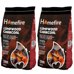2X Lumpwood Charcoal for Traditional BBQs - 8 kg Bag