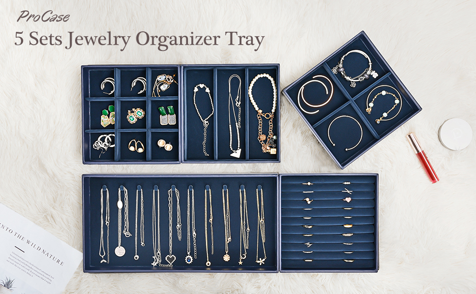 5 set jewelry trays