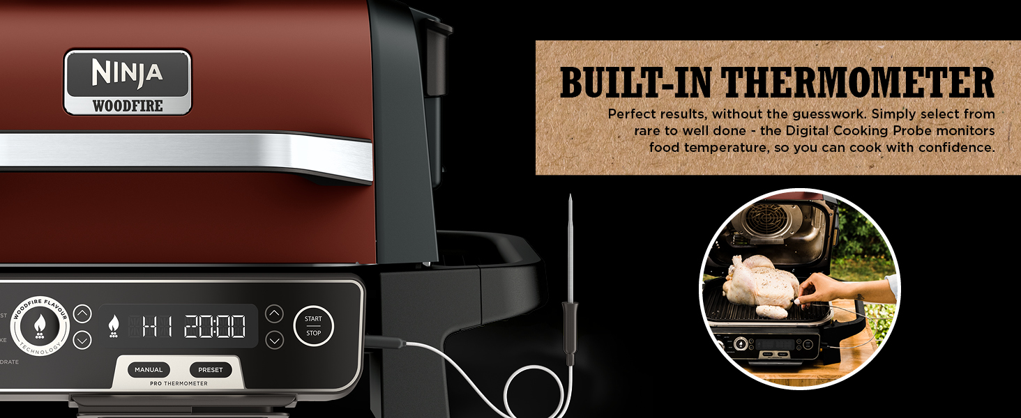 Ninja Woodfire Electric BBQ Grill & Smoker with Smart Cook System OG751UKAMZ