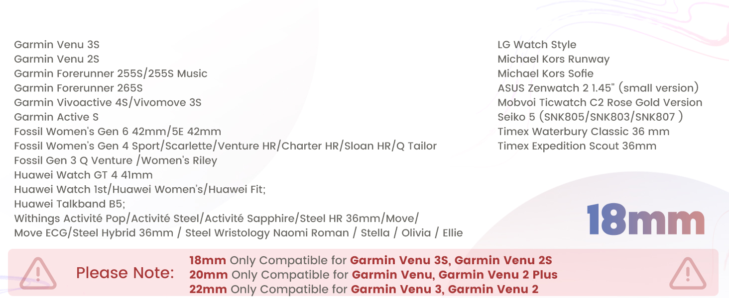 18mm 20mm 22mm Braided Elastic Strap for Samsung/Garmin/Fossil/Amazfit/Huawei